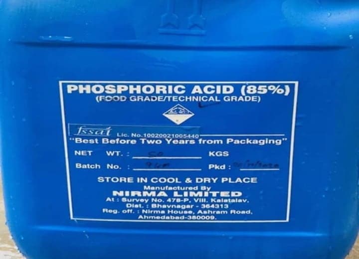Phosphoric Acid 85% — Colorless, odorless syrupy viscous liquid at 85% concentration