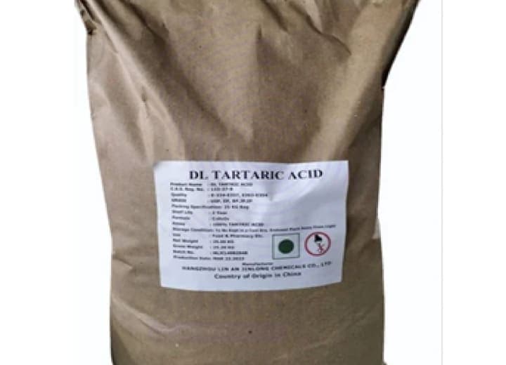 DL Tartaric Acid — White crystalline powder or crystals