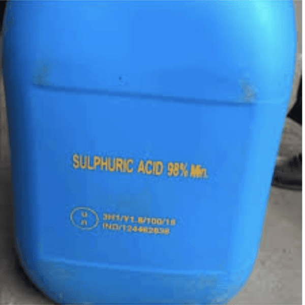 Sulfuric Acid 98% Min. — Clear to slightly yellow, oily viscous liquid
