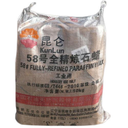 58# Fully-Refined Paraffin Wax — White solid slab or blocks