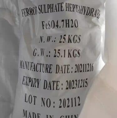 Ferrous Sulphate Heptahydrate — Blue-green crystalline solid