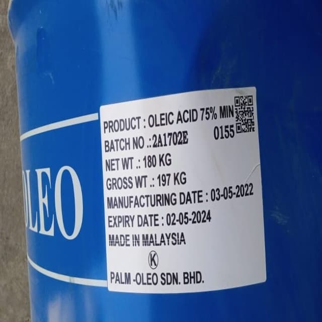 Oleic Acid 75% Min — Clear liquid