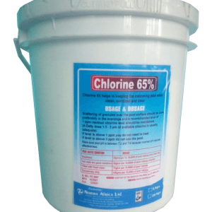 Chlorine 65% — Clear liquid solution.
