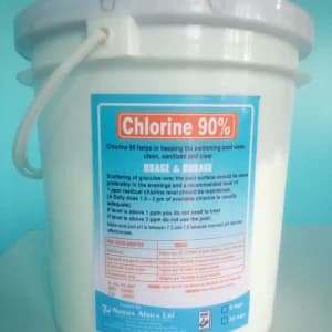 Chlorine 90% — Granular form, white crystals