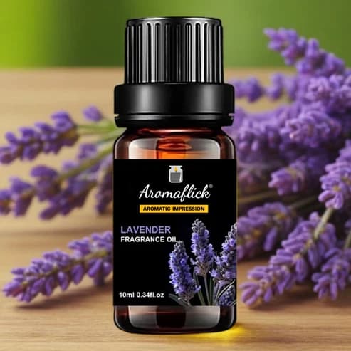 Lavender Fragrance Oil — Clear liquid with a characteristic lavender scent.