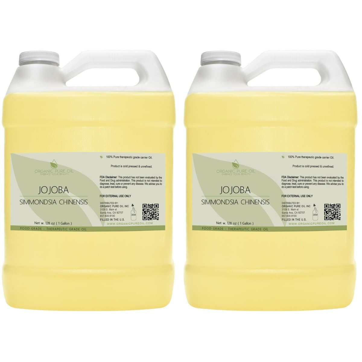 Jojoba Oil — Clear, pale yellow to golden liquid.