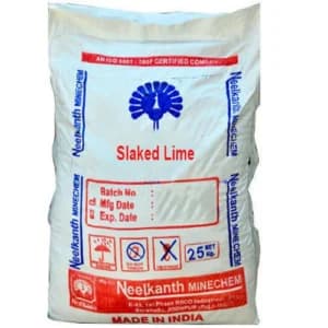Slaked Lime (Calcium Hydroxide) — Fine white powder