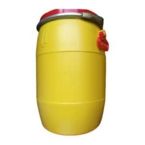 Plastic Drum — Durable plastic with a clear finish.