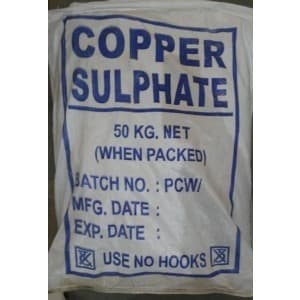Copper Sulfate — Blue crystalline solid