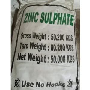 Zinc Sulfate — White, granular solid