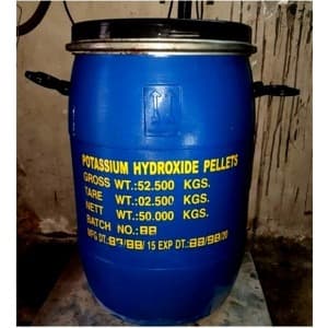 Potassium Hydroxide Pellets — White, solid pellets