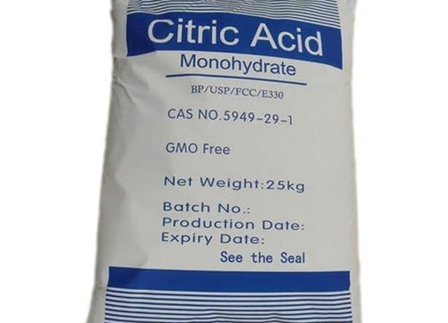 Citric Acid Monohydrate — White crystalline powder