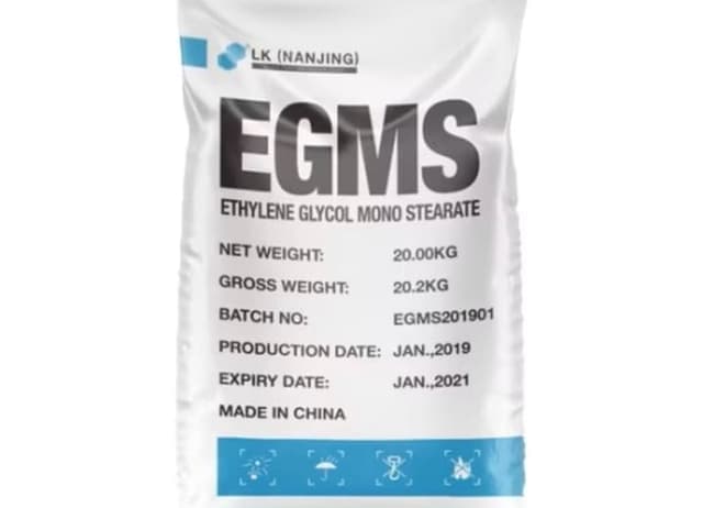 Ethylene Glycol Mono Stearate — White powder or flake form.