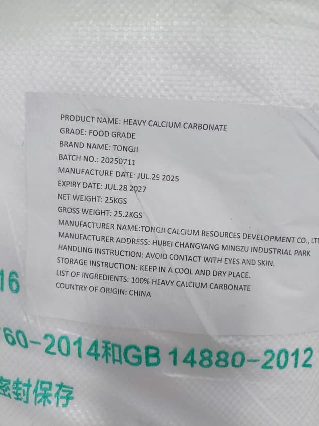 Heavy Calcium Carbonate — Fine white powder
