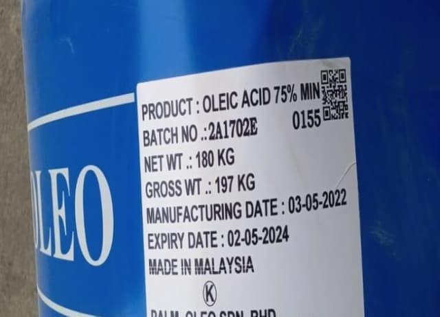Oleic Acid 75% Min — Pale yellow liquid