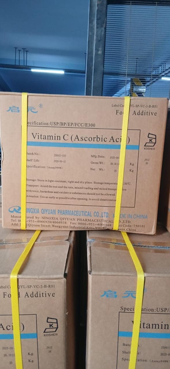 Vitamin C (Ascorbic Acid) — White crystalline powder