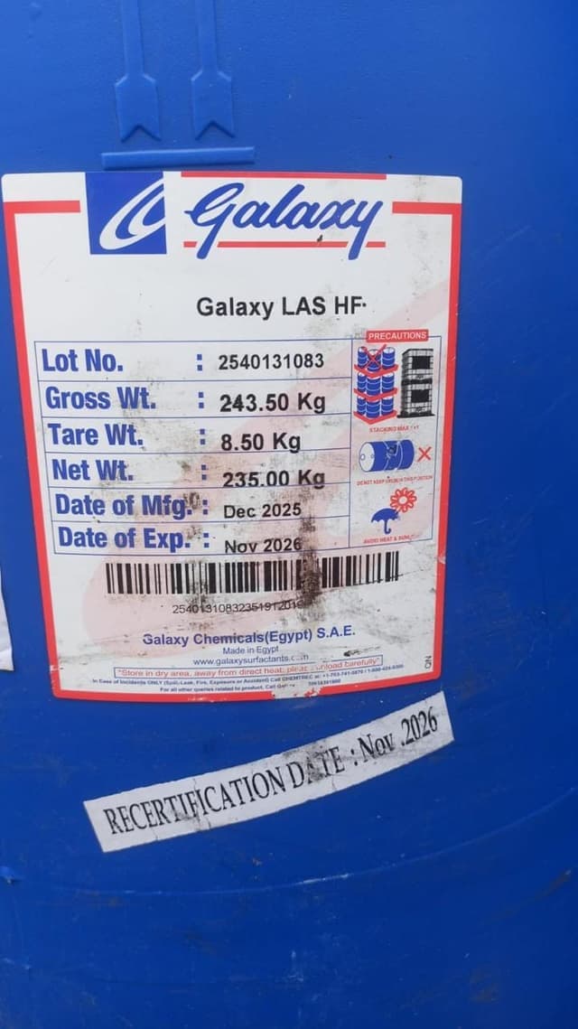 Galaxy LAS HF — Liquid form, clear, colorless to slightly yellow.