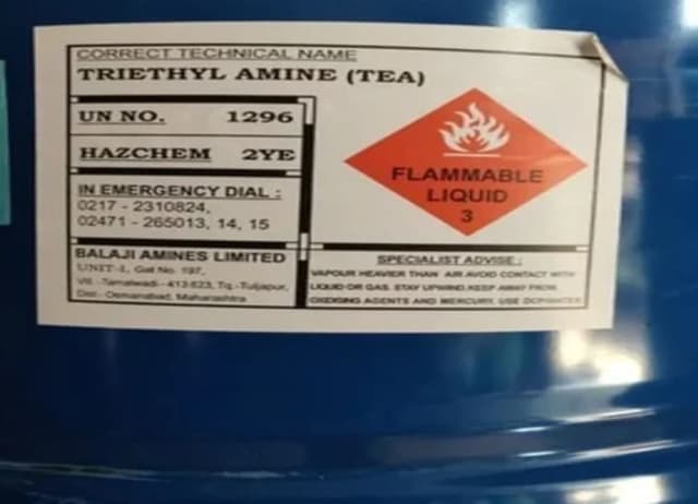 Triethyl Amine (TEA) — Clear, colorless liquid