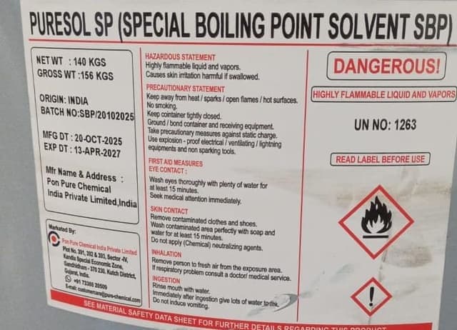 PURESOL SP (SPECIAL BOILING POINT SOLVENT SBP) — Clear liquid